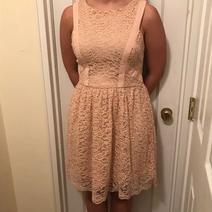 Lacey Peach Party Dress